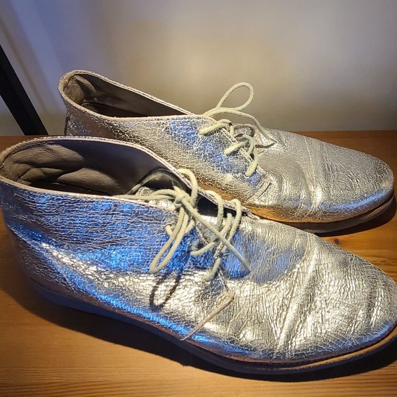 Silver Ankle Boots Lace Up United Nude FLX DSRT - Picture 7 of 12